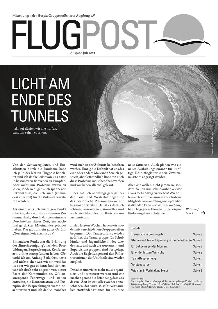 Titelseite der Flugpost Juli 2021