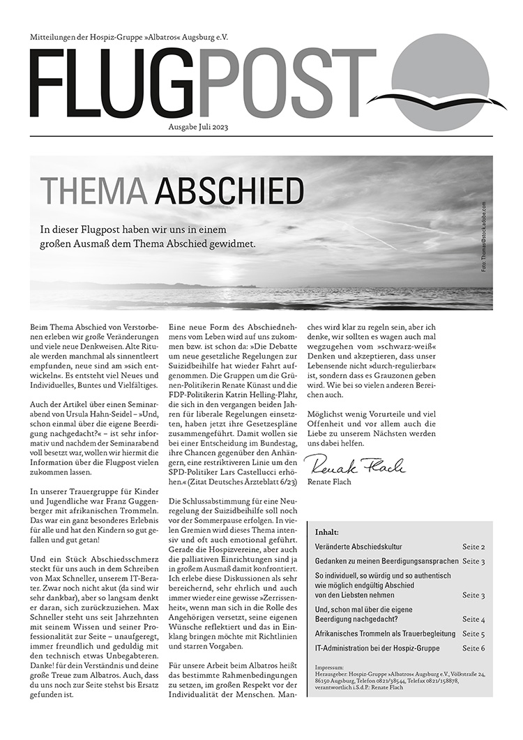 Titelseite der Flugpost Juli 2023