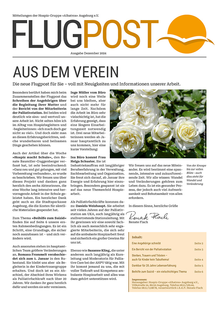 Titelseite der Flugpostausgabe Dezember 2024