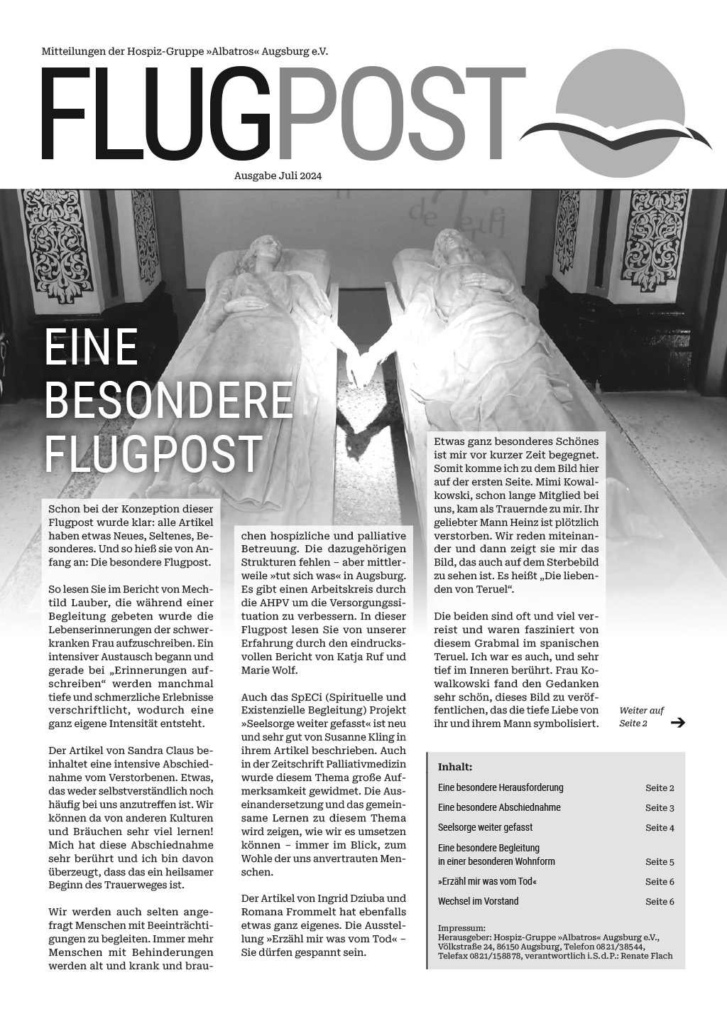 Titelseite der Flugpost Juli 2024